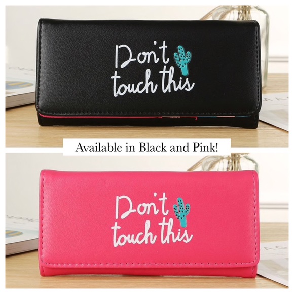 Black ‘Don’t Touch This’ Cactus Clutch Wallet - Picture 11 of 11
